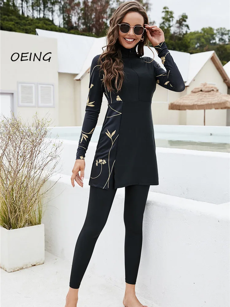 

Мусульманский купальник, комплект из 2 предметов, женский купальник 2021, купальный костюм с длинным рукавом, Модный Купальник для женщин