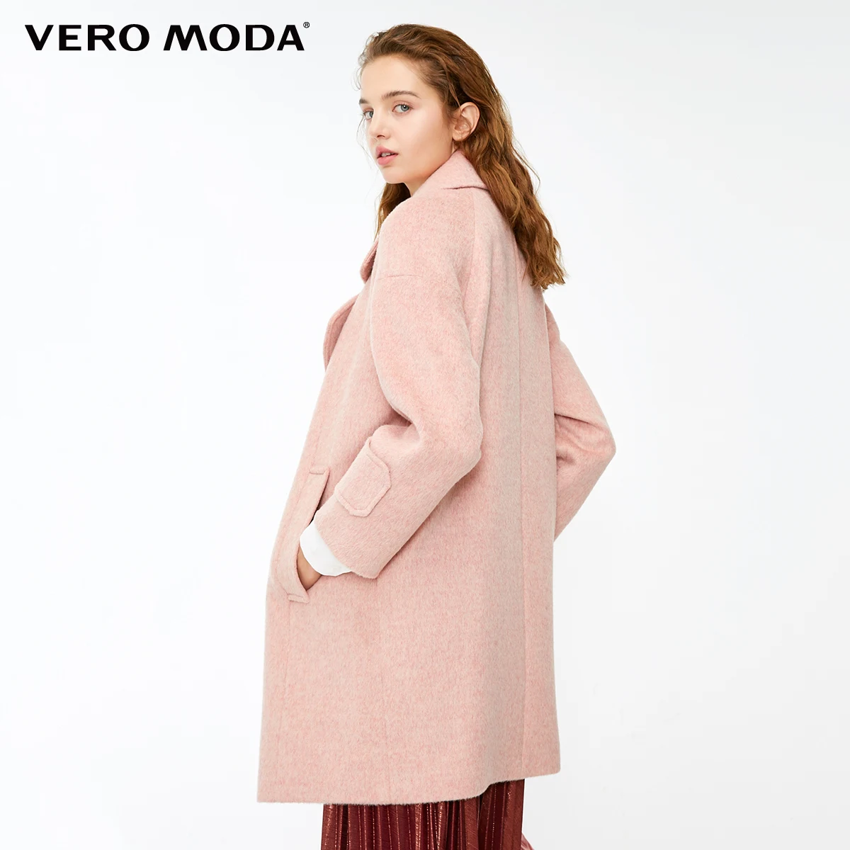 Vero Moda женское длинное шерстяное пальто с отворотом и открытыми плечами | 318327518
