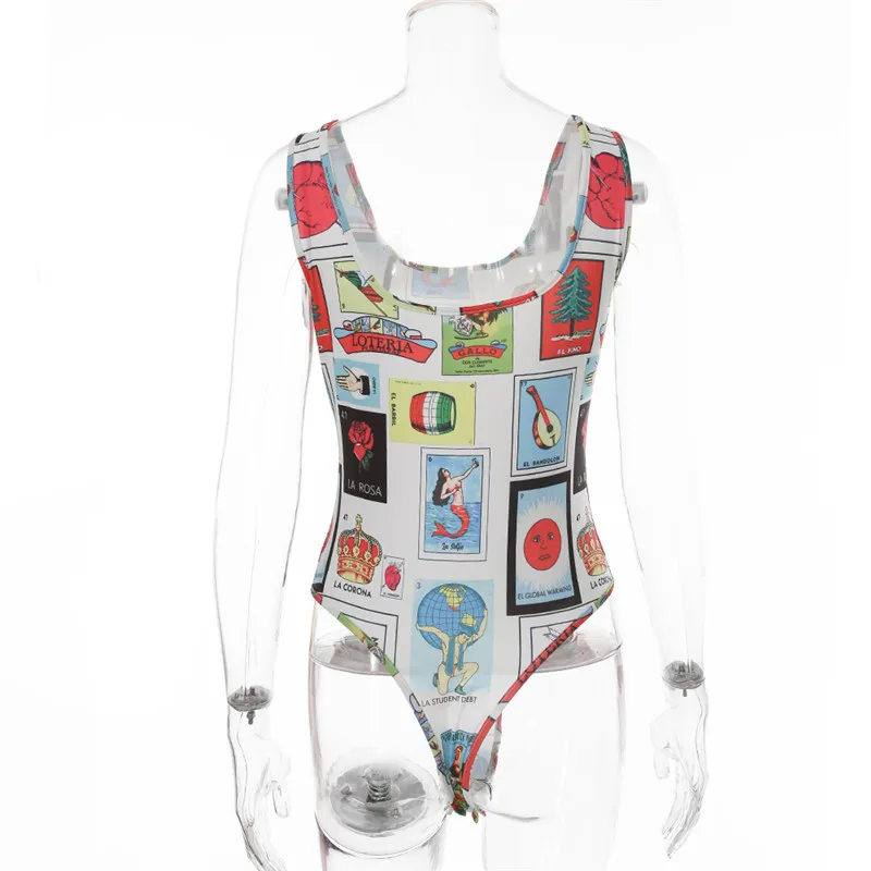 

Gxcmhbwj Cartoon Print Beautiful Back Female Camisole One-Piece Top Women Tank Top Wear Summer Club Vacation Party Streetwear