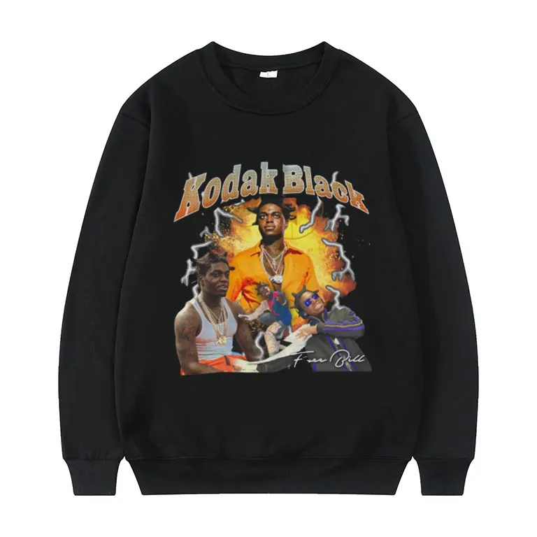 

Hot Sell Hip Hop Rap Kodak Black Sweatshirt Mens Pop Harajuku Pullover Men Women Oversized Style Streetwear Fashion Sweatshirts