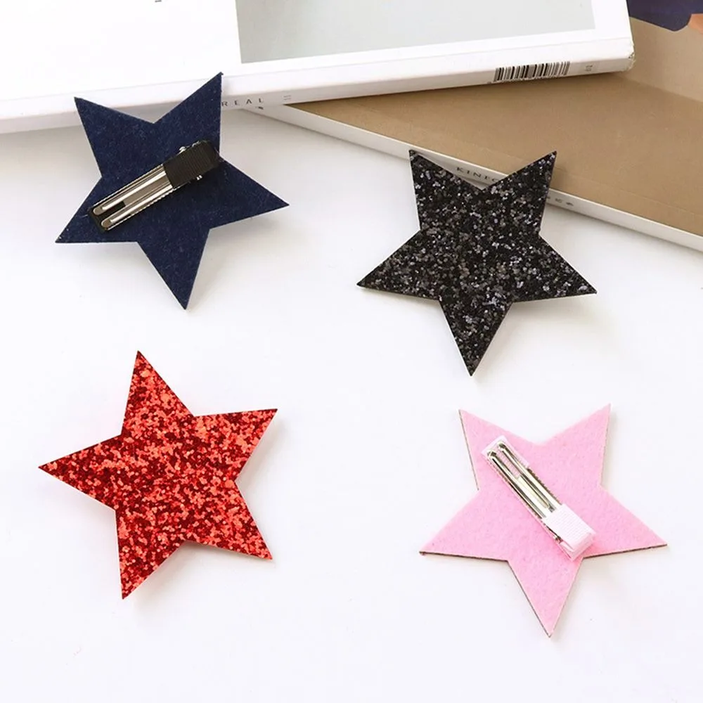 2020 блестящие заколки в форме звезды для девочек детские из синтетической кожи