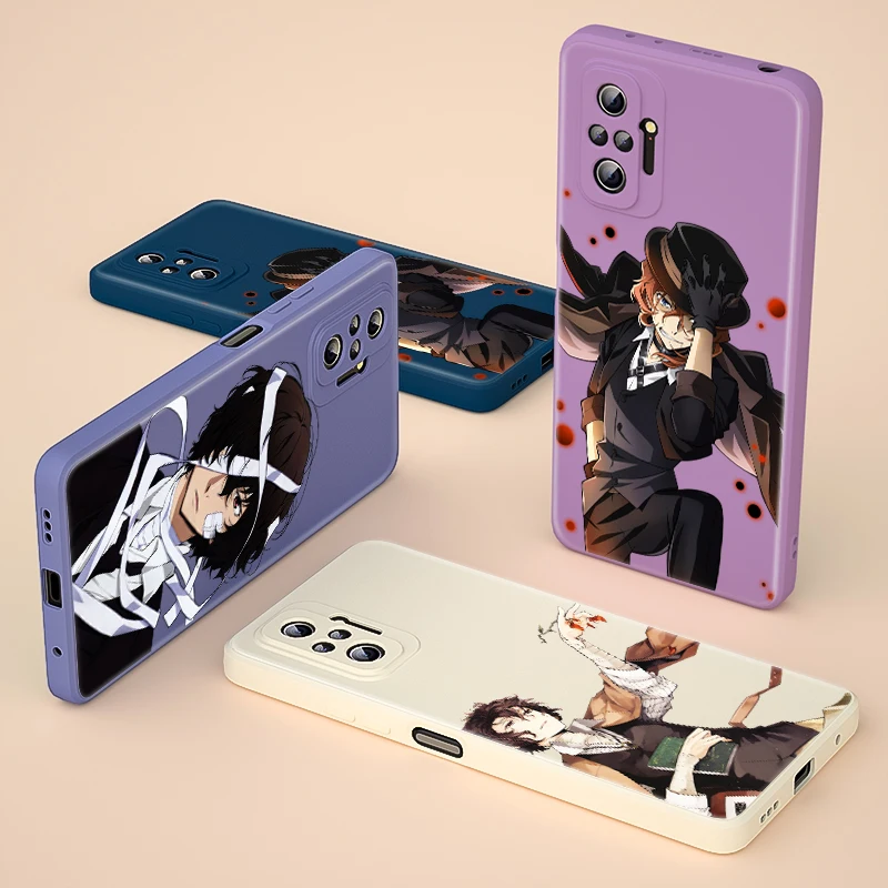 

Anime Bungou Stray Dogs Liquid Silicone Soft Cover For Xiaomi Redmi Note 10 10T 9 9T 8T 9S 8 7 Pro Max Phone Case