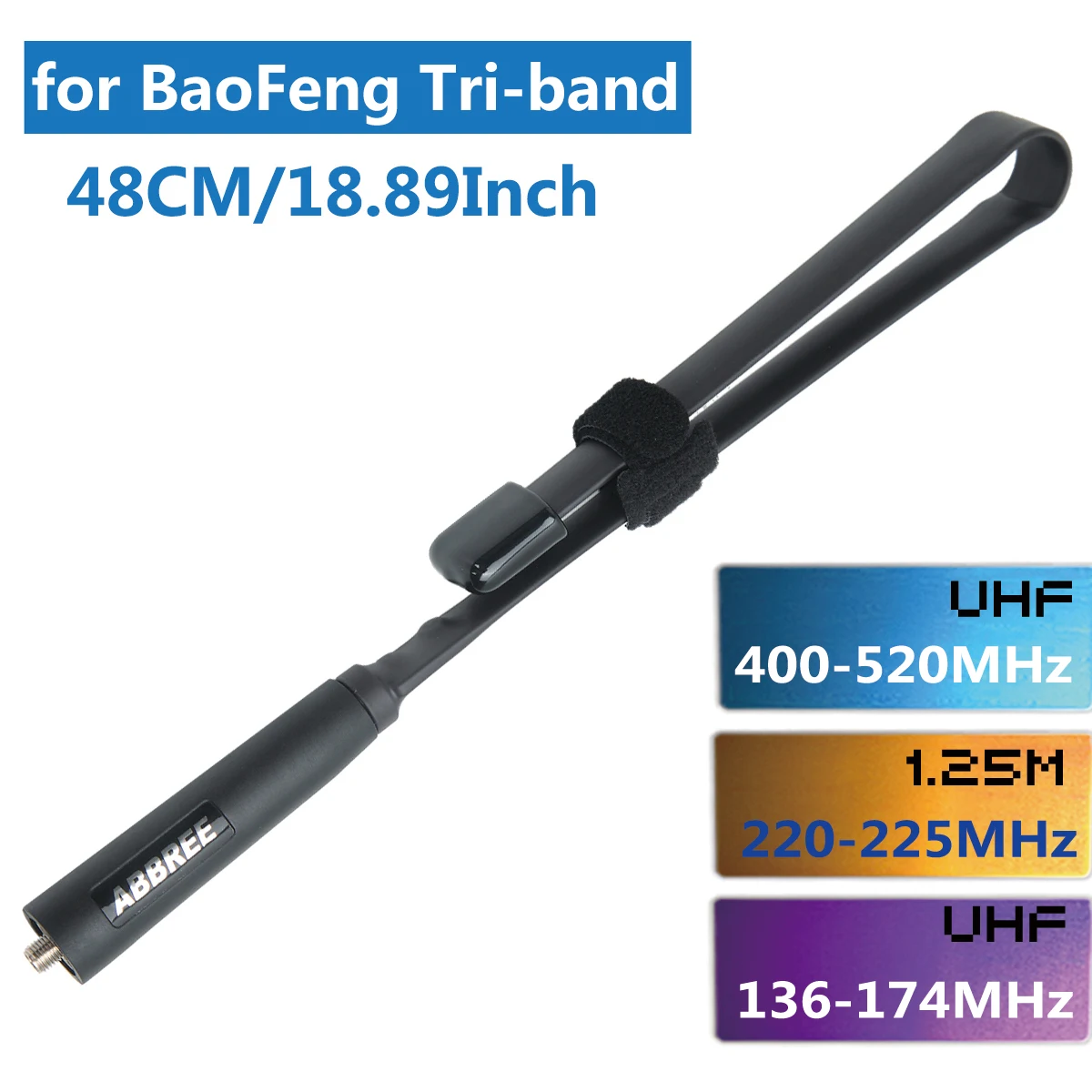 ABBREE Tri-band 144/222/435Mhz Tactical Antenna for Baofeng BF-R3 UV-82T UV-5RX3 UV-82X3,BTECH UV-5X3 Ham Walkie Talkie Radio images - 6