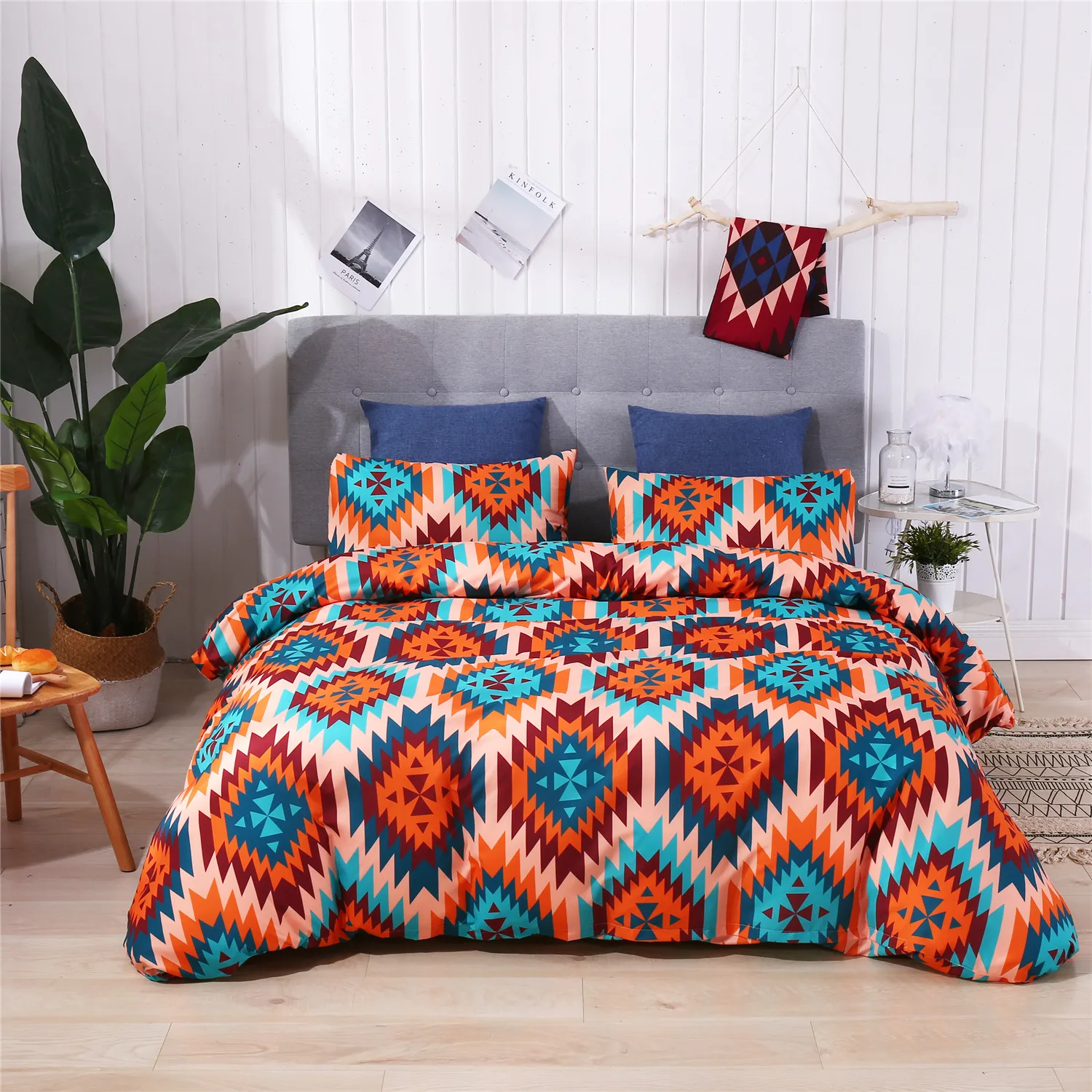 Комплект постельного белья в богемном стиле для двуспальной кровати