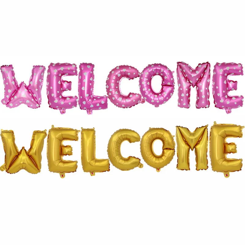 1 комплект 16 дюймов Добро пожаловать буквы Фольга воздушные шары на день рождения