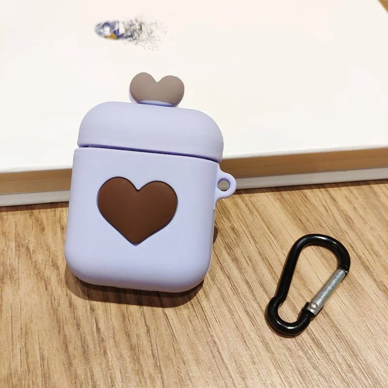 Дональд Дак беспроводные Bluetooth наушники с крюком чехол для Airpods силиконовый защитный чехол для Airpods Микки сердце мультфильм - Цвет: GJ0067