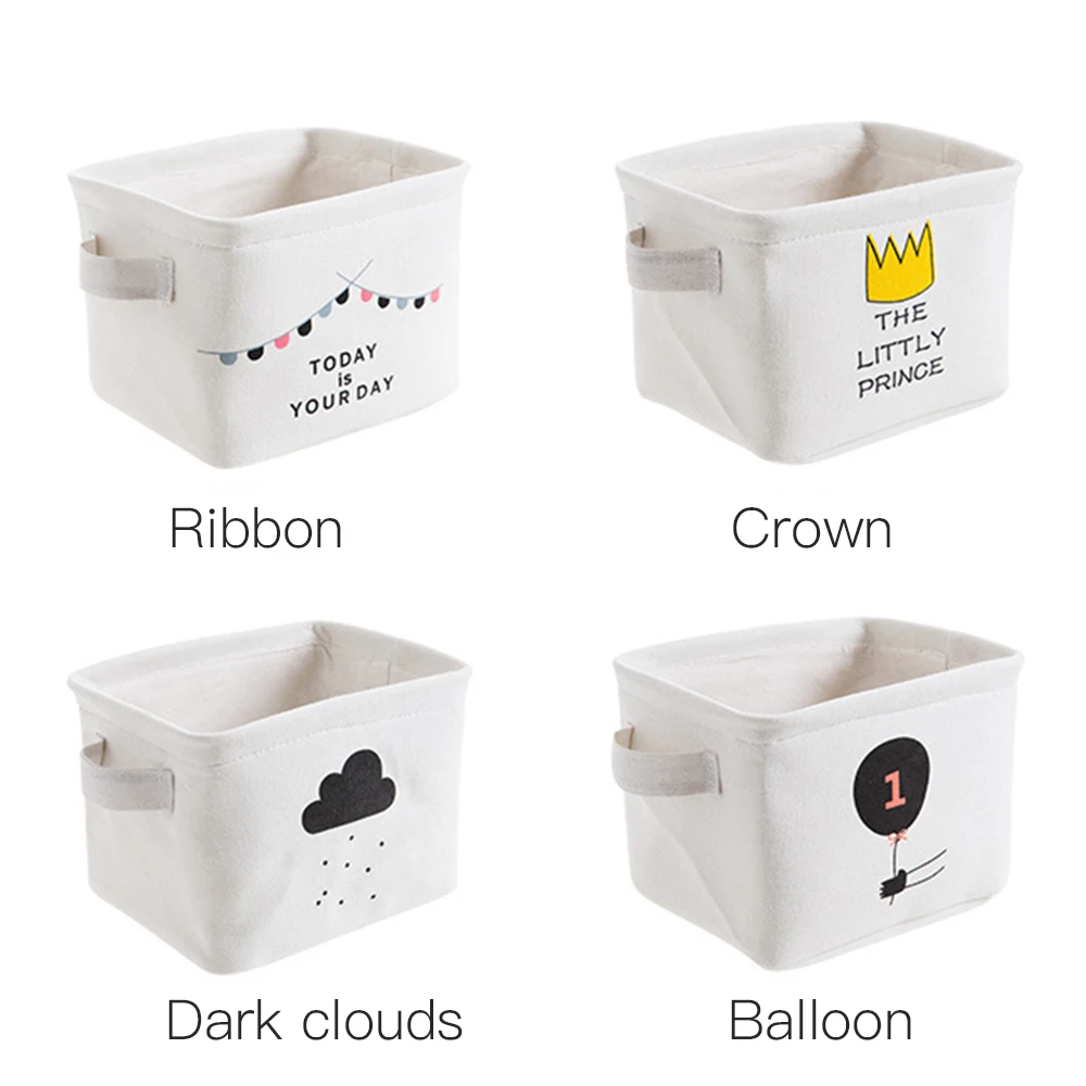 1 шт. мультяшная маленькая свежая тканевая домашняя корзина для хранения игрушек