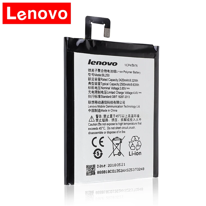Аккумулятор BL250 для Lenovo VIBE S1 S1a40 S1c50 сменный аккумулятор bl250 2019