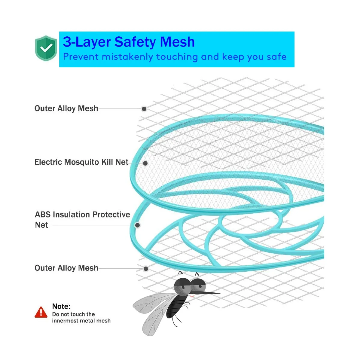 

Electric Fly - Proof Automatic Power Off Can Be Charged Through The Usb Outdoor Mosquito Electric Racket Bug Mosquito 40#