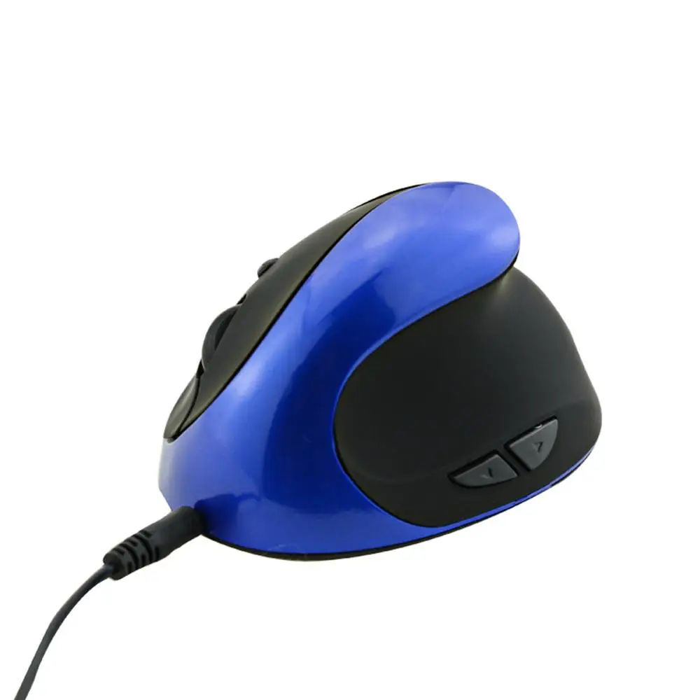 Blue Wired Mouse Эргономичная перезаряжаемая 2,4G Беспроводная/Проводная 6 клавиш оптическая Вертикальная мышь мыши Компьютерная мышь - Цвет: Blue Wired Mouse