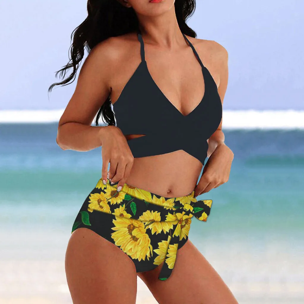 Купальник женский бикини с пуш апом и v образным вырезом два предмета купальник