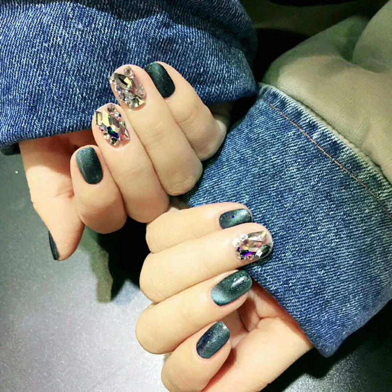 Стразы для ногтей с кристаллами прозрачные стеклянные 100 шт. 3D украшения