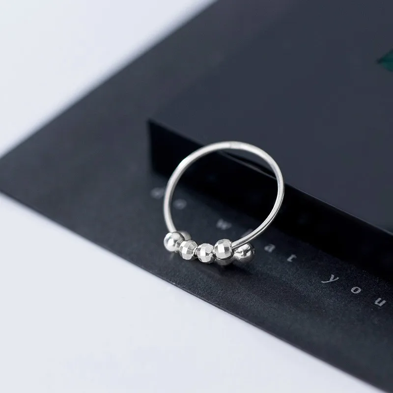 925 стерлингового серебра тревоги Спиннер открытым бисера кольца для женщин