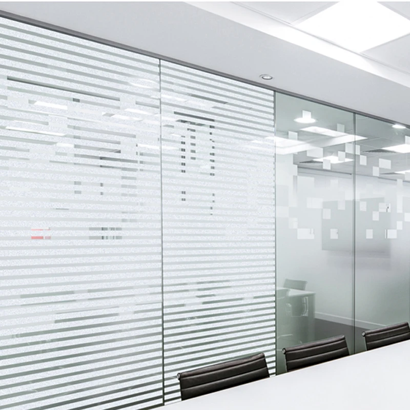 

Frosted Window Cling Strips Static NO Glue Adhesive Window Glass Film High Privacy Window Film For Office Decoration 30-90cm