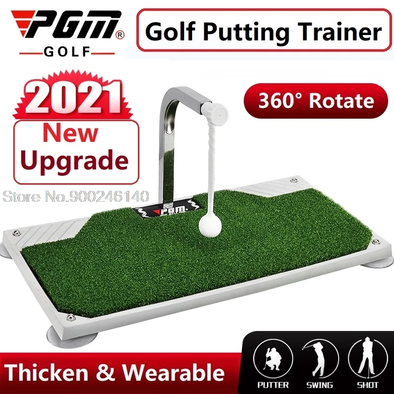 Satılık Pgm Golf Practice Swing Mat 360 ° Rotation Golf Hitting Pad Thicken Golf Rod Trainer Mat Indoor Swing Training Device