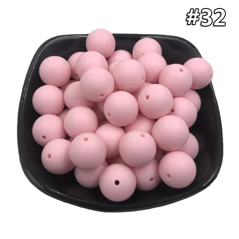 Silicone teether 32 20 шт. Силиконовая Круглая Бусина 12 мм Экологичное Сенсорное ожерелье-прорезыватель для кормления пищи аксессуары DIY Ювелирные изделия Детский Прорезыватель игрушка - Цвет: Silicone teether 32