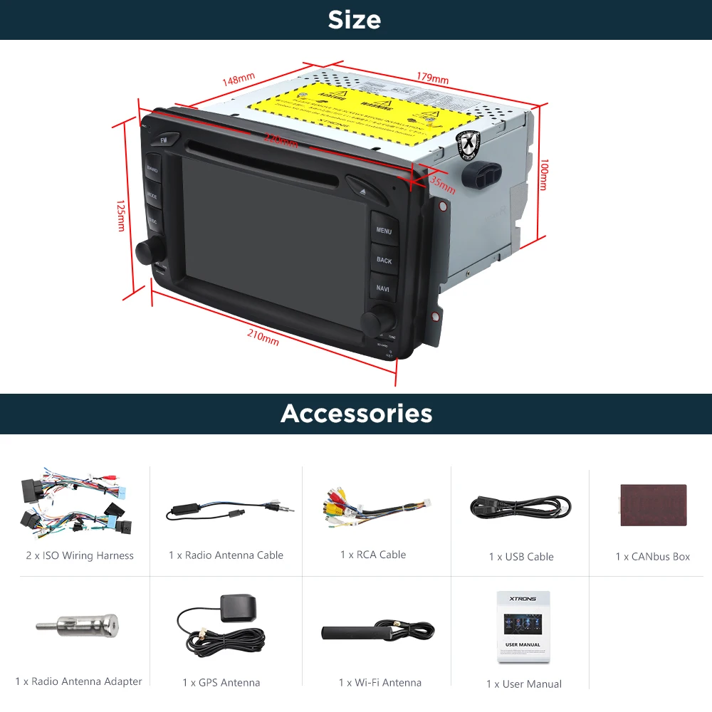 XTRONS 7 &quotандроид 10 0 автомобильный DVD плеер GPS для Mercedes Benz A W168 c класса W203 CLK класс W209