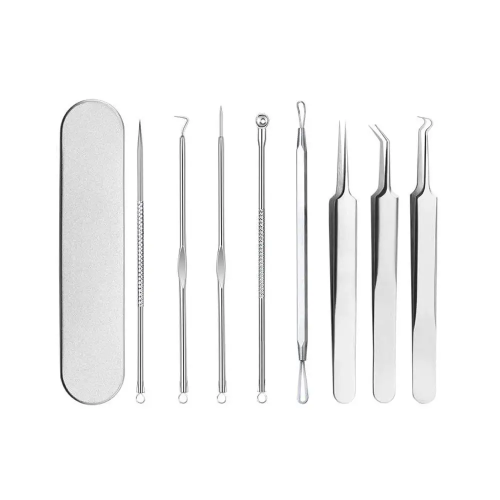 

pcs/set SS Blackhead Comedone Acne Pimple Belmish Extractor Vacuum Blackhead Remover Tool Spoon Needles for Face Skin Care