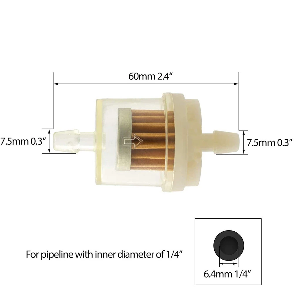 Универсальный топливный фильтр 10 шт. в упаковке 1/4 дюйма для мотоциклов