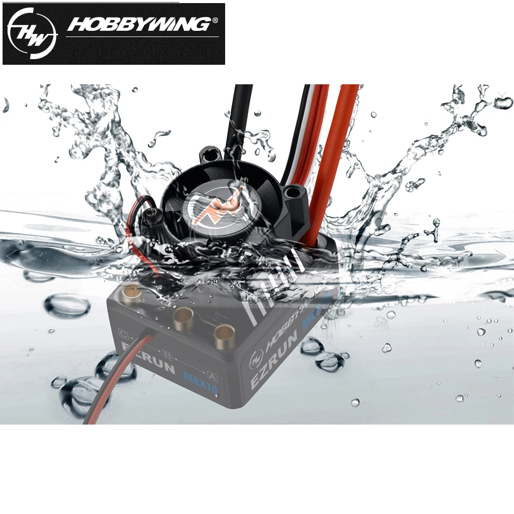 Hobbywing EZRUN MAX10 60A 2-3S водонепроницаемый Бессенсорный бесщеточный ESC Lipo 6 В/7 4 В 3A BEC для