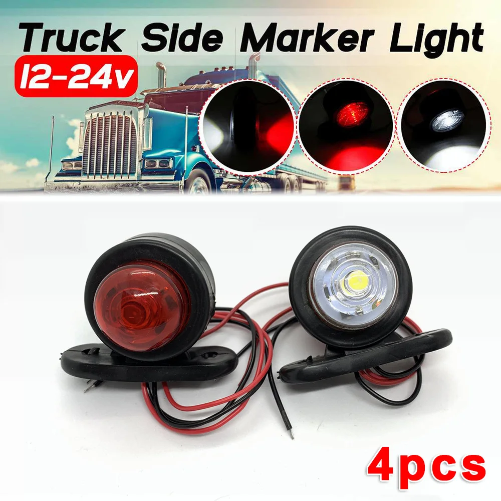 

Trailer Side Marker Lights 2-LED Super Bright Taillights Parts Car Truck