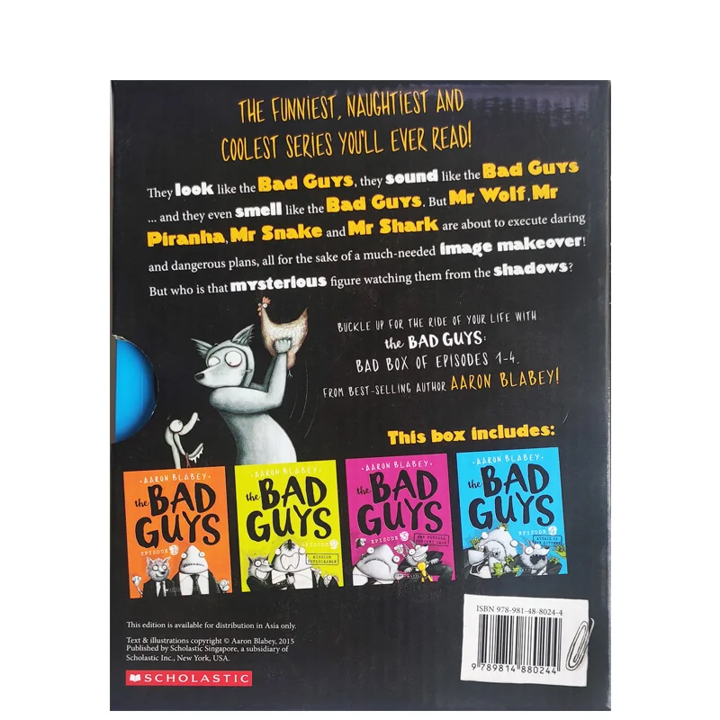 

4Pcs The Bad Guys: The Bad Box 1-4 Scholastic Aaron Blabey Childrens Original English Books