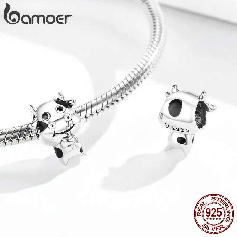 Bamoer маленькие металлические бусины из коровьей кожи для женщин ювелирное