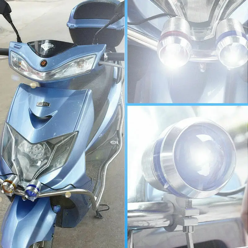 

U3 12v 1Pair 1Switch Motorcycle Led Headlights Waterproof Locomotive Lamps Moto Head Lights Spotlights Motorbike Headlamps