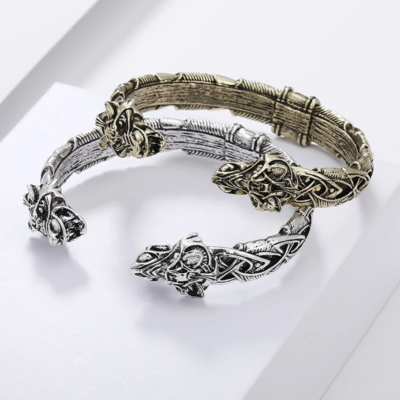 Красивая Ручная работа Viking браслет большой Фенрир модные украшения аксессуары в