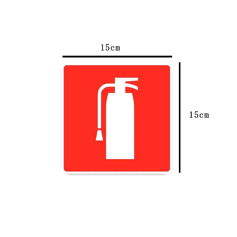 

1 Pcs Car Sticker Personalized Fire Extinguisher PVC Waterproof Sunscreen Decals 15X15cm