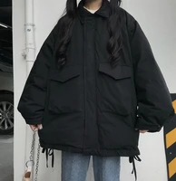 winter new women tooling style thicken jackets fashion oversized harajuku long sleeve zipper warm preppy streetwear coats ins