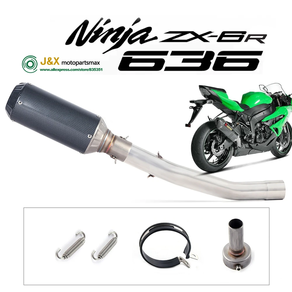 

Слипоны для Kawasaki Ninja Zx-6r Zx6r Zx636, выхлопной трубы мотоцикла, модификация выхлопных газов, адаптер, звено, средний выхлопной трубы