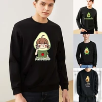 mens o neck long sleeve pullover top cute avocado print hoodie harajuku street sweatshirt mens black youth pullover sweatshirt
