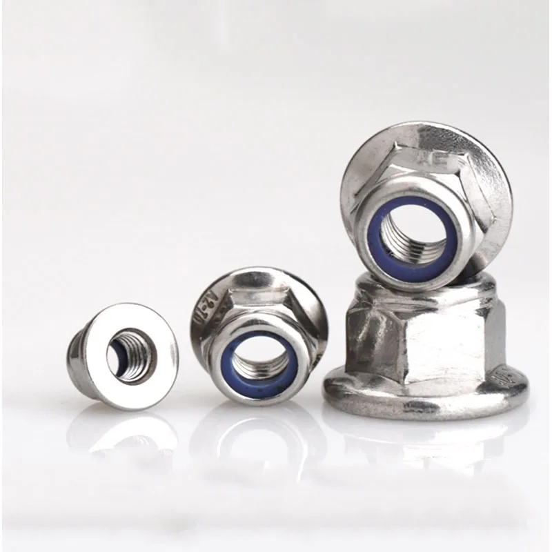 304 нержавеющая сталь шестигранный фланец нейлоновая вставка ЗАМОК гайки