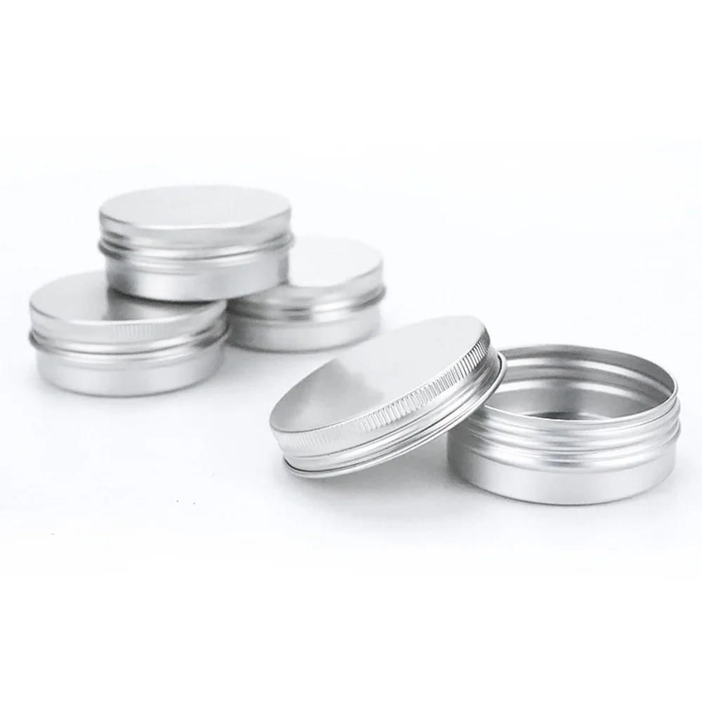 50 шт. Серебряная банка для крема Алюминиевый Косметический бальзам губ фантазия