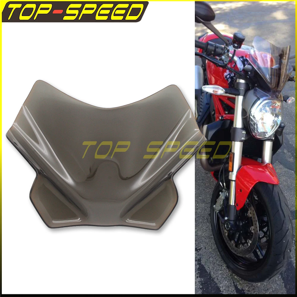 

Smoke Windshield Windscreen Airflow Deflector Motorcycle For Ducati Monster 1200/S 2014-2019 797 2017-2019 821 2014-2020