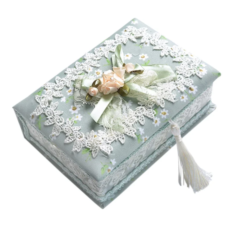 Lace Fabric Gift Jewelry Box Ring Earrings Storage DIY | Дом и сад