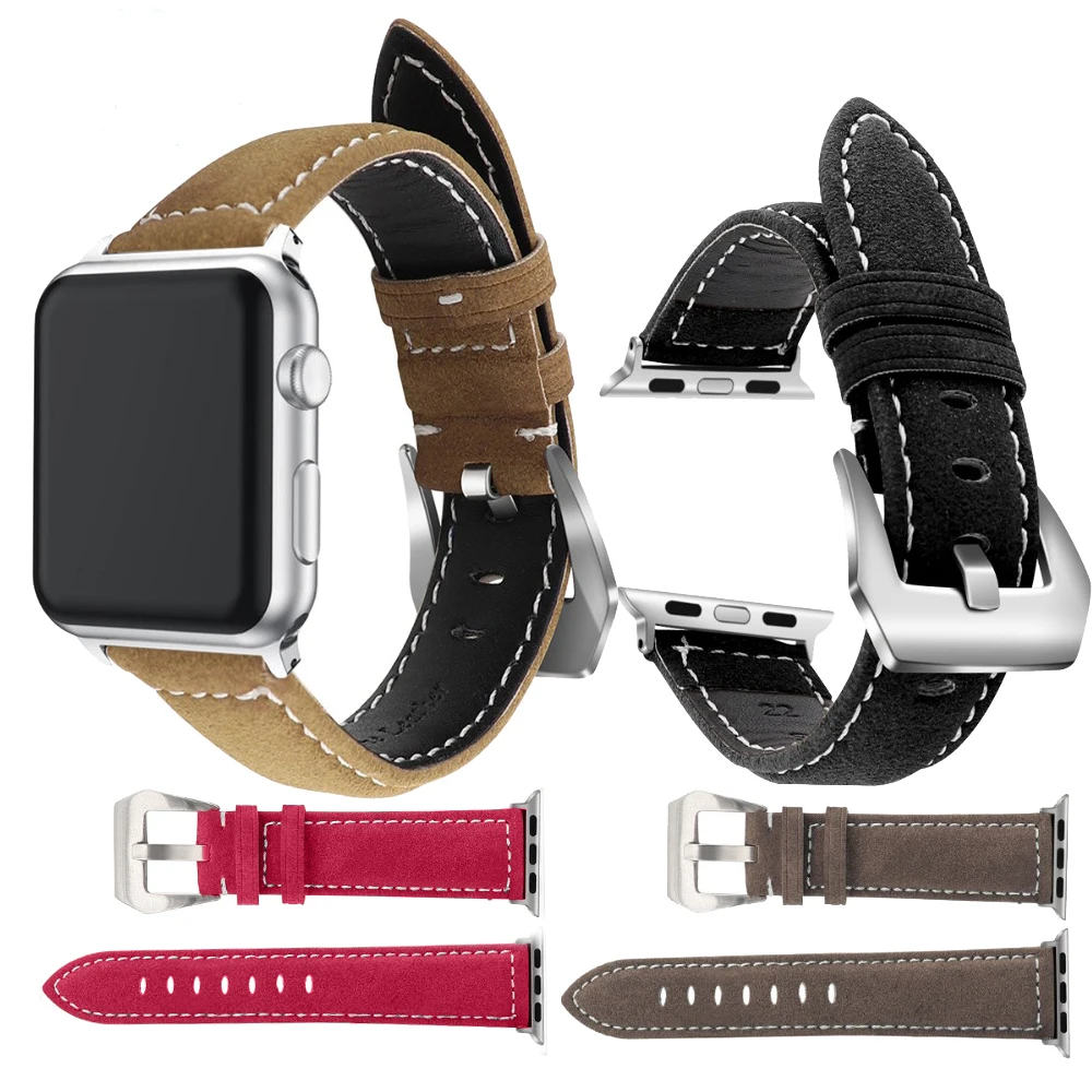 

Новинка, винтажные Кожаные Ремешки для наручных часов iwatch, браслет, ремешок для Apple Watch, 42 мм, 38 мм, спортивный браслет для Series 1/2/3/4 ремешок для ...
