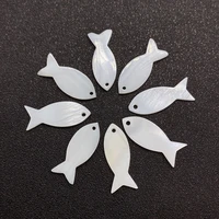 natural freshwater shell fish shape carved hanging white shell beads making diy fashion necklace earrings bracelet accessories