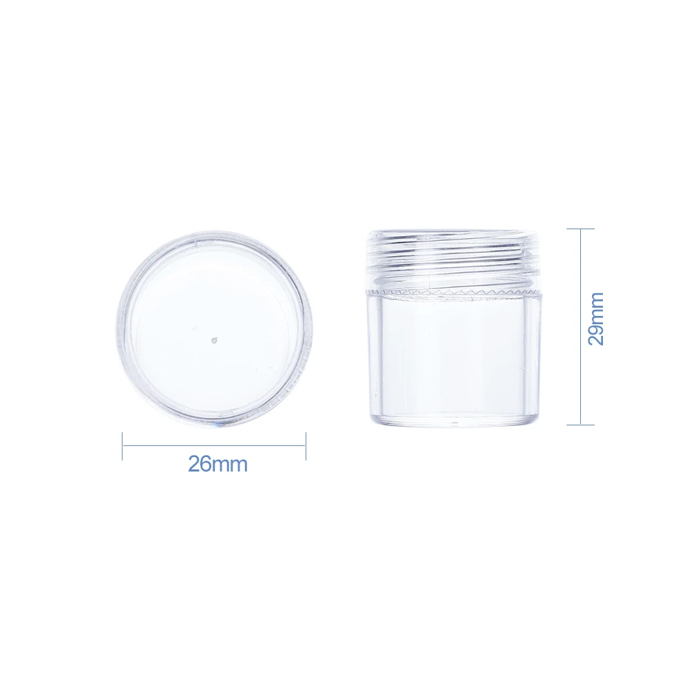 3sets Beads Containers Jewelry Boxes Transparent Plastic Box Beads Organizers Bottle Rhinestone Bead Storage (30pcs Jars/set)