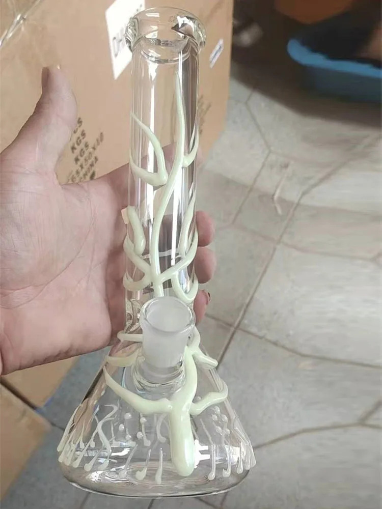 

Glass Hookah Luminous Water Pipe Vase Comes With 1pc Bowl Shisha Crystal Pipes Chicha Tube Oil Collector For Smoking Dab Rigi