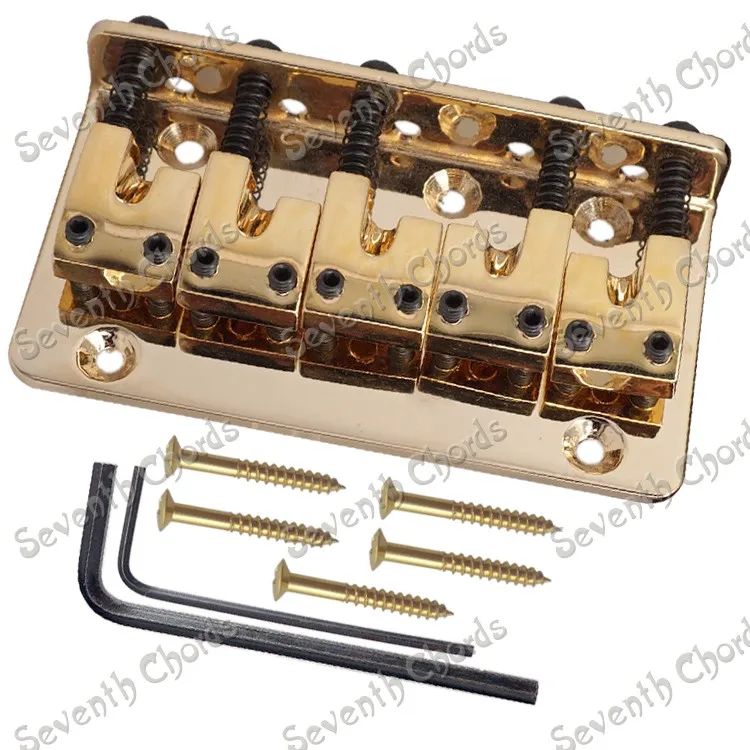 

A Set Gold L-Shape 5 String Bass Guitar Bridge / Bass Parts