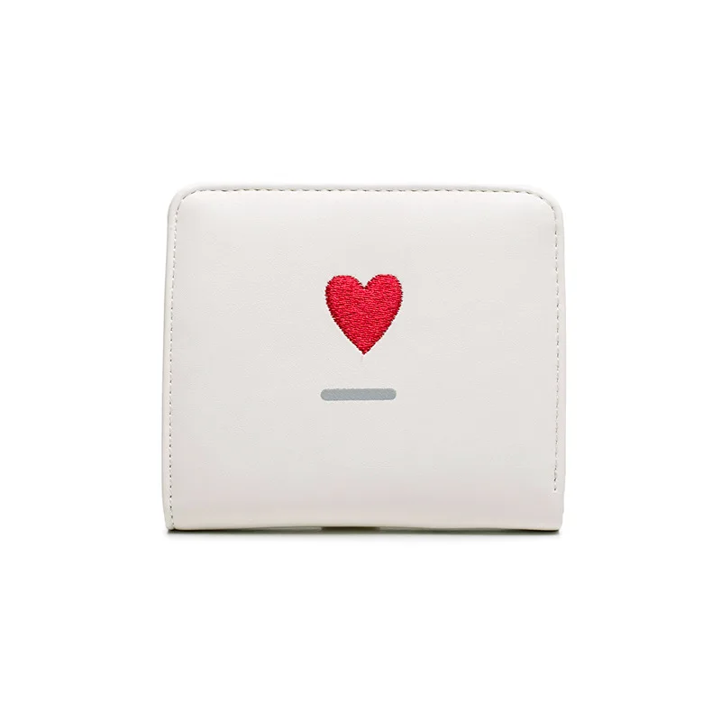 Кожаные товары * кошелек женский короткий тонкий милый маленький с вышивкой