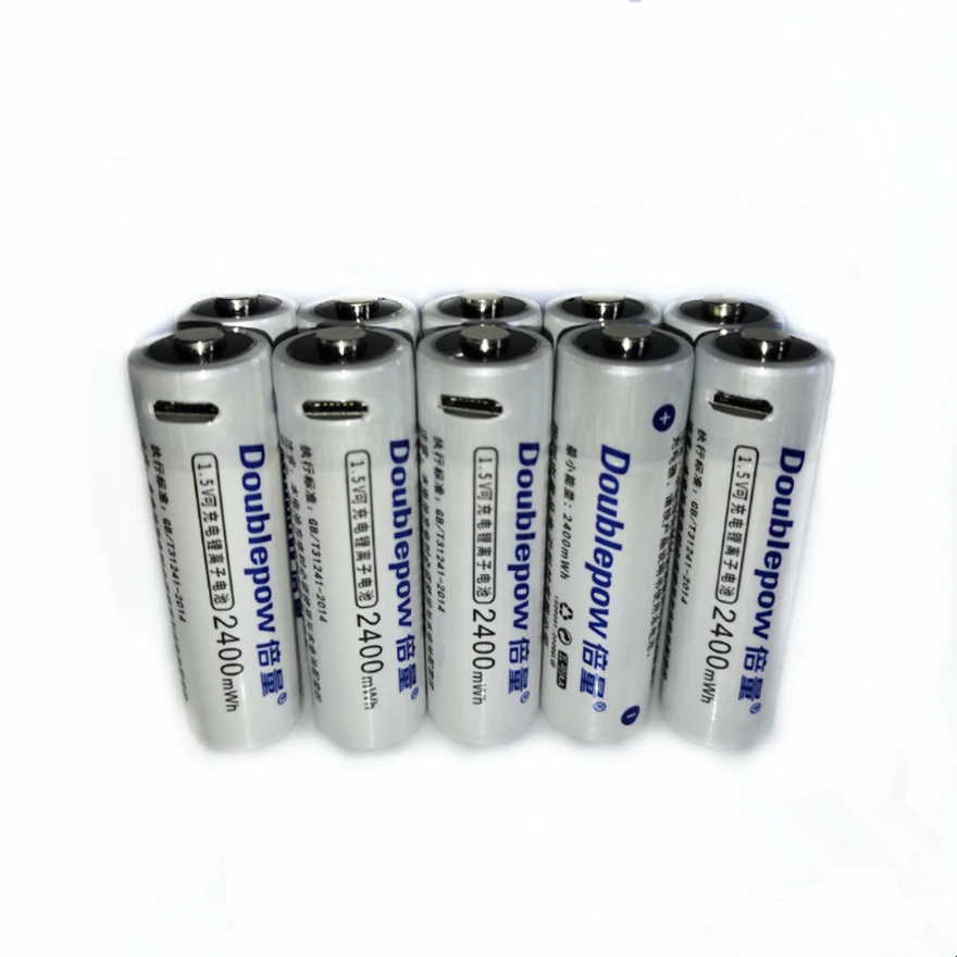 

10 шт./лот Новый 1,5 В 2400mWh AA Аккумуляторная батарея USB AA аккумуляторная литиевая батарея, быстрая зарядка через кабель Micro USB