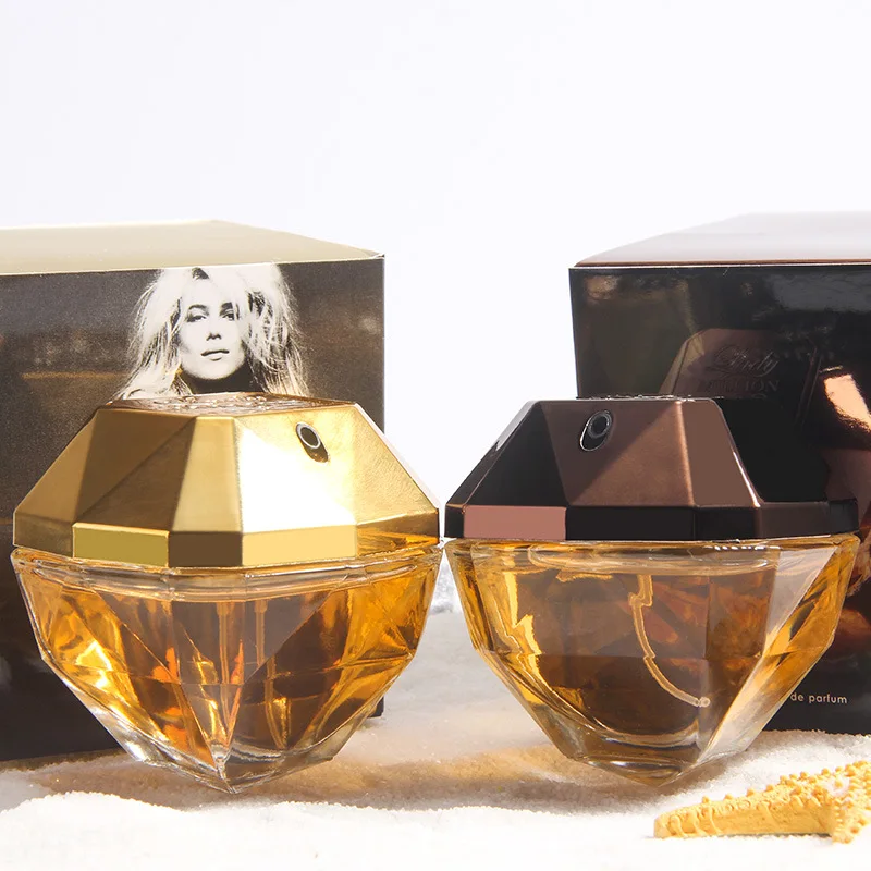 

Glamour Lady Perfume Long Lasting Floral and Fruity Notes Fragrance Golden Diamond Glass Bottle Perfume for Women