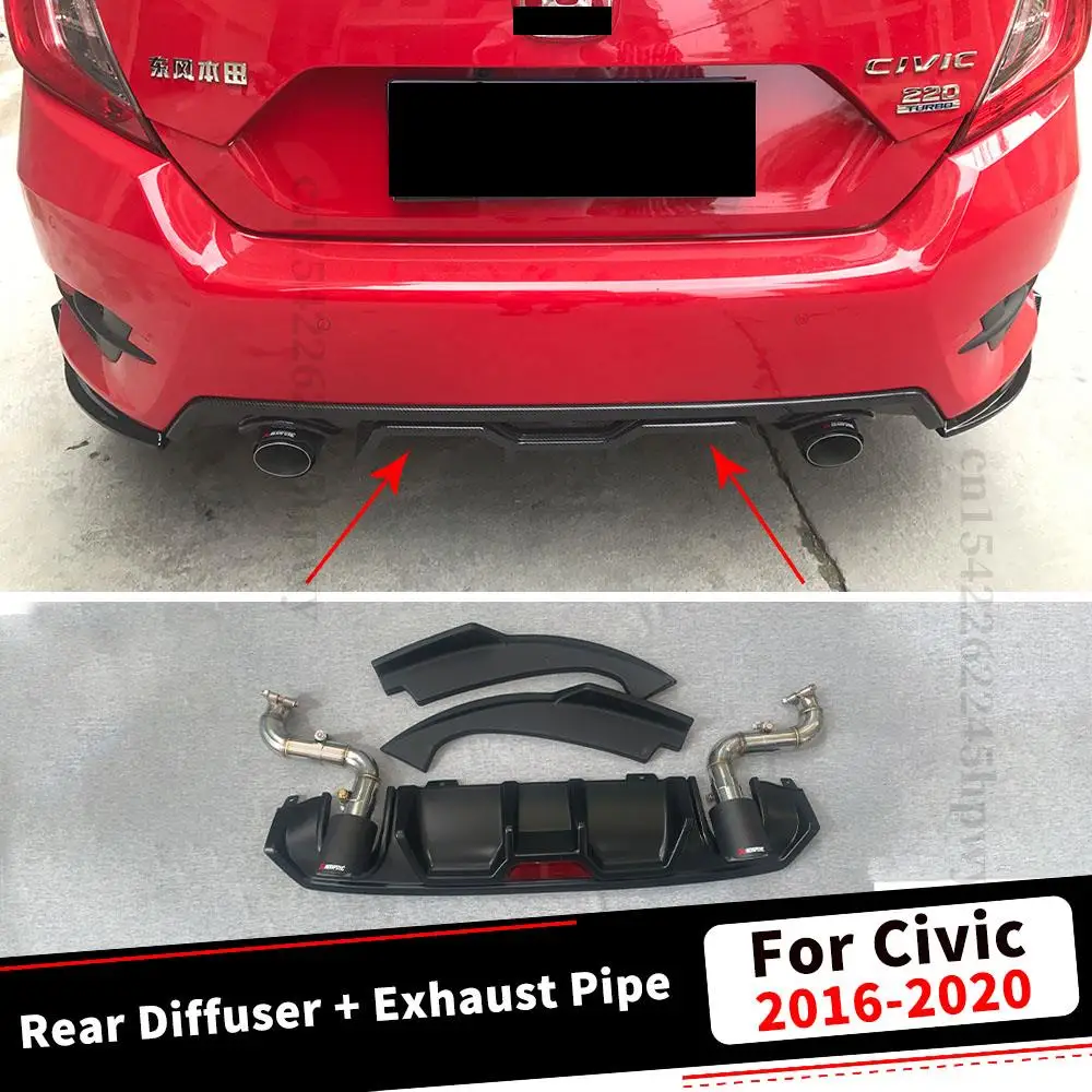 

Диффузор для заднего бампера, спортивный разветвитель для губ, Модифицированная защита, комплект для обрезания кузова, выхлопная труба для ...