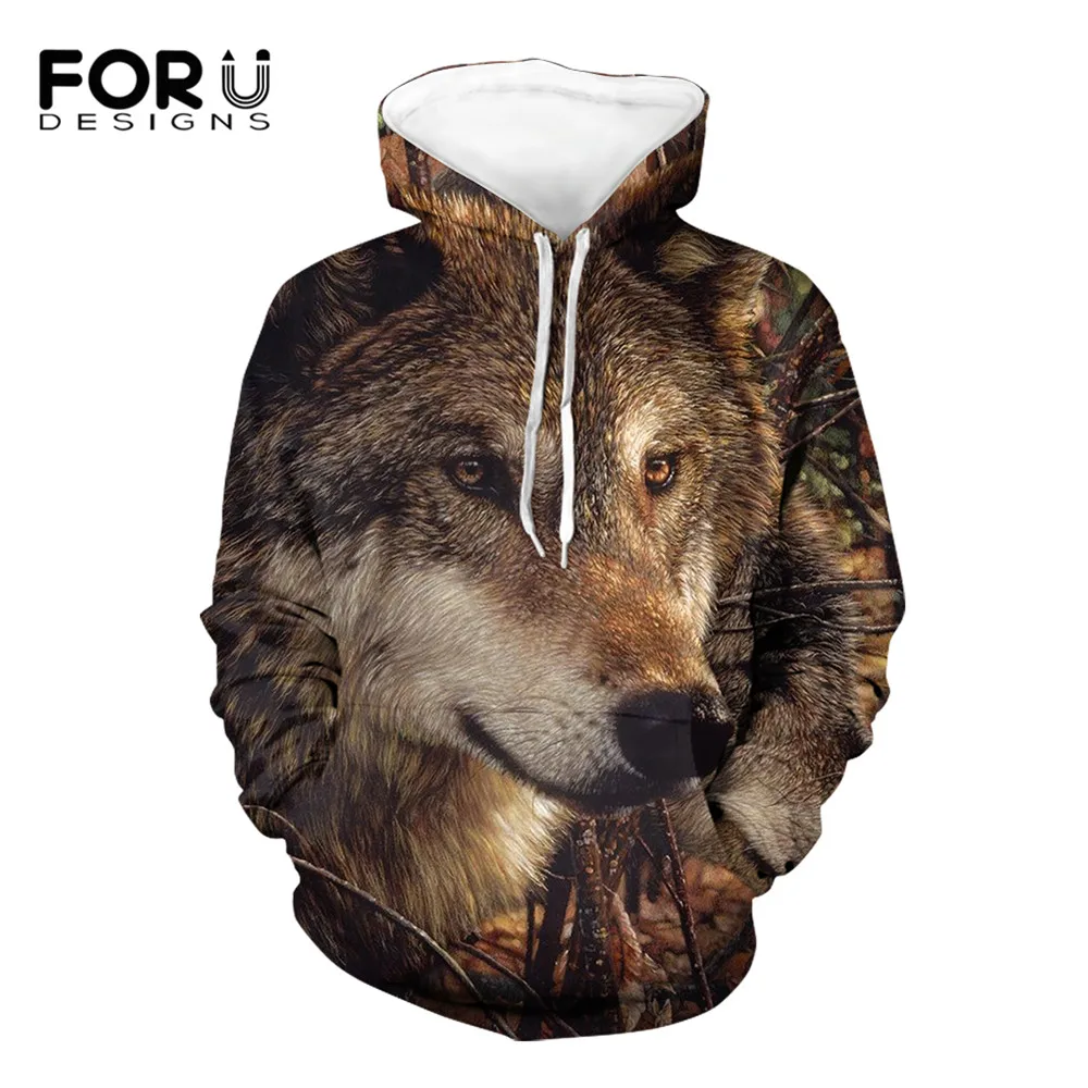 

FORUDESIGNS Hot Sale 3D Wolf Print Man Oversized Loose Pullovers Hoodies Men's Spring Long Sleeve Sweatshirt Male Clothing S-6XL