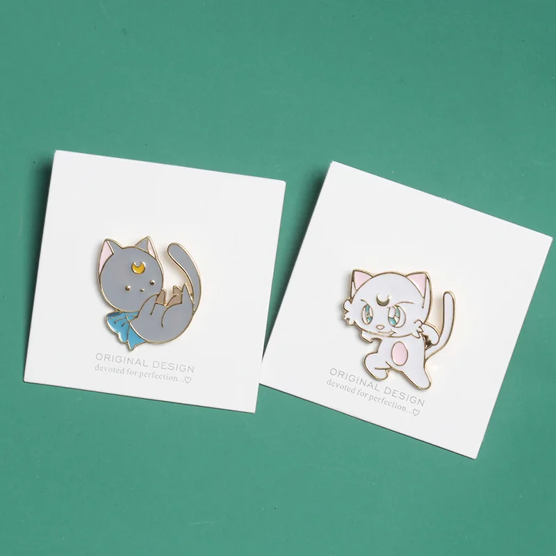 2 Pin корейский мультфильм милый эльф броши-кошки для женщин котенок значки с