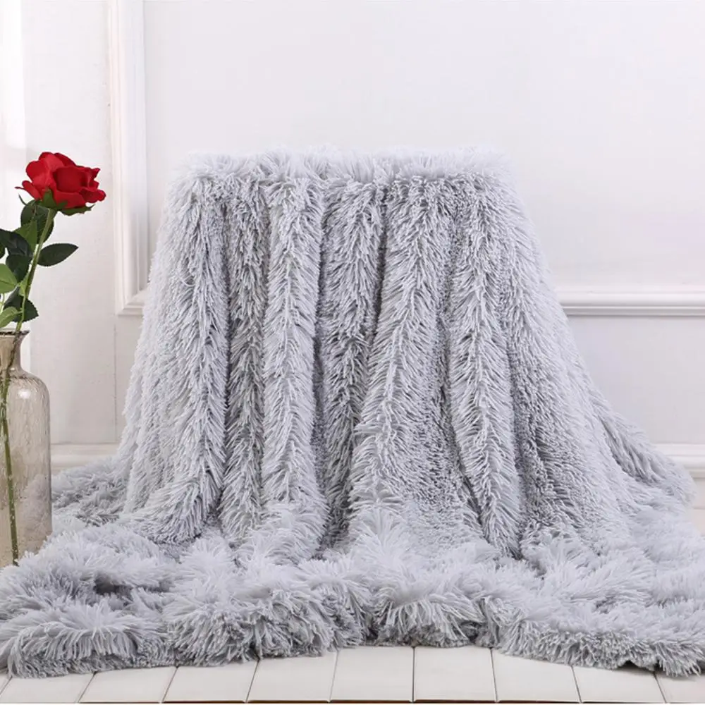 

50 Soft Fur Throw Blanket on the Couch Long Shaggy Fuzzy Fur Faux Bed Sofa Blankets Warm Cozy With Fluffy Sherpa46