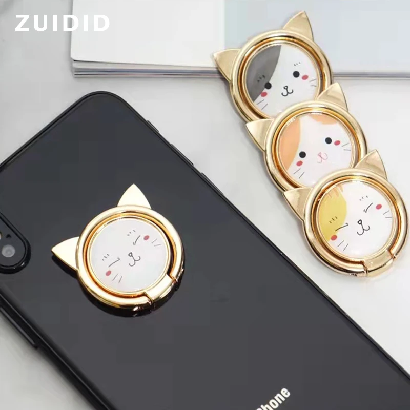 

Mobile Phone Ring Holder Telephone Cellular Support Accessories All Smartphone Cute Cat Finger Ring Mount For iPhone 12 Samsung
